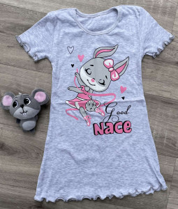 Ночная сорочка "Nace" серая, девочка 2-3-4-5-6 лет