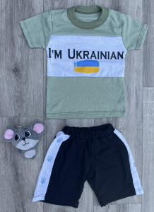 Костюм "I 'm Ukrainian" хакі, хлопчик 5-6-7-8 років