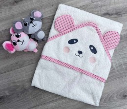 Рушник Ramel "Панда" рожевий з білим 80/80, дівчинка