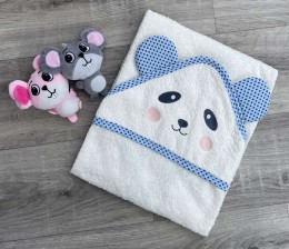 Полотенце Ramel "Панда" белое с голубым 80/80, мальчик