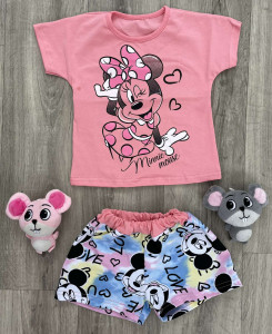 Спальний комплект "Minnie mouse" персиковий, дівчинка 2-3-4-5-6 років