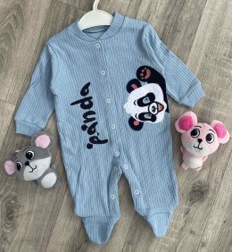 Чоловічок Kids Wear "Panda" синій, хлопчик 0-3-6 місяців