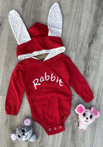 Боді Murat "Rabbit" червоний, дівчинка 3-6-9-12 місяців