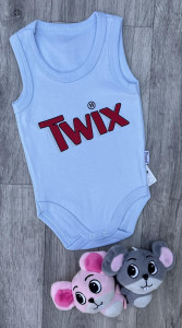 Боді Findik "Twix" блакитний, хлопчик 3-6-9-12-18 місяців