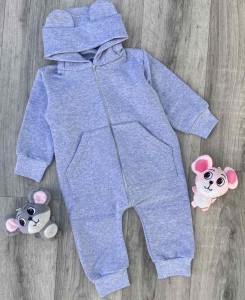 Ромпер "Однотонний" сірий, унісекс 6-9-12-24 місяців