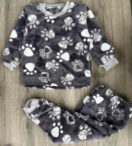 Піжама «Лапки» сірий, хлопчик 1-2-3-4-5 років