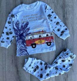 Піжама Supermini «Автобус» блакитний, хлопчик 1-2-3 роки