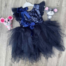 Сукня Leya Moda «Паєтки» темно-синій, дівчинка 4-5-6-7 років