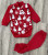Комплект «Сніговички» червоний, унісекс 9-12-18 місяців, фото