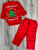Комплект «Мій перший Новий рік» червоний, унісекс 6-9-12-24 місяців, фото