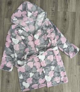 Халат «Сердечки» рожевий, дівчинка 5-6-7-8 років