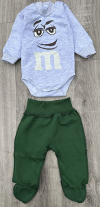 Комплект «M&M’s» зелёный, мальчик 0-3-6 месяцев