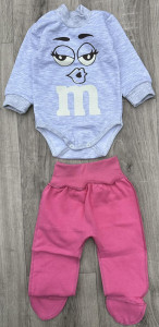 Комплект «M&M’s» розовый, девочка 0-3-6 месяцев