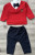 Костюм Bebisso «Однотонный» красный, мальчик 3-6-9-12 месяцев, фото