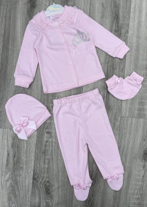 Комплект Minilove «Princess» розовый, девочка 0-3-6 месяцев
