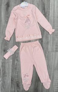 Комплект Minilove «Ballerina» персиковый, девочка 0-3-6 месяцев