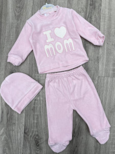 Комплект Minilove «I❤️Mom» розовый, девочка 0-3-6 месяцев
