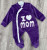 Человечек Minilove «I❤️Mom» фиолетовый, девочка 0-3-6 месяцев, фото