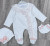 Чоловічок Minilove «Рюші» біло-персиковий, дівчинка 0-3-6 місяців, фото