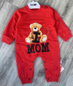 Человечек Murat «I ❤️ Mom» красный, унисекс 3-6-9-12 месяцев