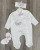 Чоловічок Pon Pon «Крильця» молочний з рожевим, дівчинка 0-3-6 місяців, фото