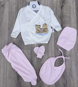 Комплект Dubilno «Ведмедики» рожевий, дівчинка 0-3 місяців