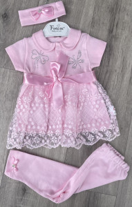 Комплект Findik «Метелики» рожевий, дівчинка 3-6 місяців