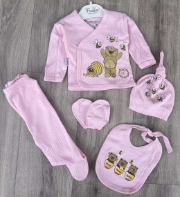 Комплект Findik «Ведмедик» рожевий, дівчинка 3-6 місяців