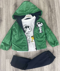 Костюм Dublino «Snoopy» зелёный, мальчик 6-9-12-18 месяцев