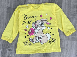 Реглан "Bunny girl" жовтий, дівчинка 6-9-12-18 місяців