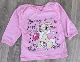 Реглан «Bunny girl» розовый, девочка 6-9-12-18 месяцев