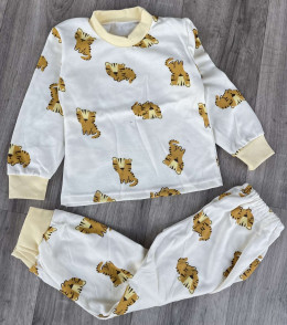 Пижама «Тигрики» молочный, мальчик 1-2-3-4 года