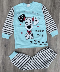 Пижама Supermini «Cute Dog» бирюзовый, мальчик 1-2-3 года