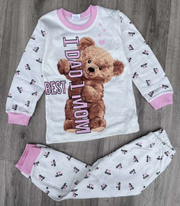 Пижама Supermini «I ❤️ Dad, I ❤️ Mom» розовый, девочка 4-5-6 лет