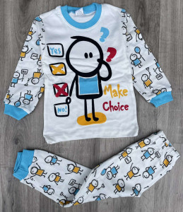 Пижама Supermini «Make Choice» голубой, мальчик 4-5-6 лет