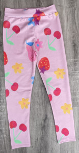 Лосіни Toprak Tekstil «Вишеньки» рожевий, дівчинка 2-4-6-8-10 років