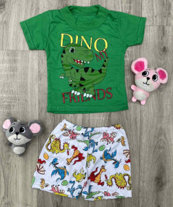 Спальний комплект «Dino» зелений, хлопчик 1-2-3-4-5 років