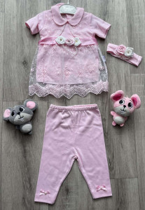 Комплект Findik «Розочки» розовый, девочка 3-6 месяцев