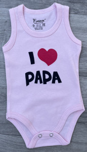 Боді Findik «I ❤️ Papa» рожевий, дівчинка 3-6-9-12-18 місяців