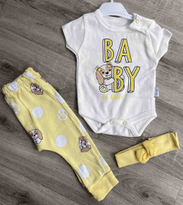 Комплект Teddy "Baby" жовтий, дівчинка 3-6-9-12 місяців