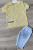 Костюм Minitix «Листики» жовто-блакитний, хлопчик 1-2-3-4 роки, фото
