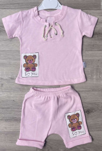 Костюм Minitix «Ведмедик» рожевий, дівчинка 9-12-18-24 місяців