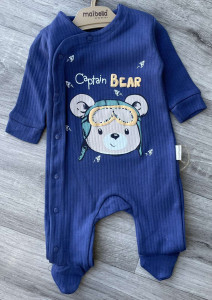 Человечек Maibella "Captain Bear" синий, мальчик 0-3-6-9 месяцев
