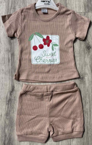 Костюм Herry Baby «Sweet Cherries» коричневый, девочка 6-9-12-18 месяцев