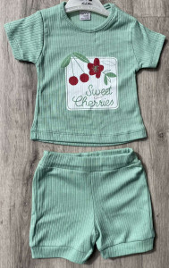 Костюм Herry Baby «Sweet Cherries» зелёный, девочка 6-9-12-18 месяцев