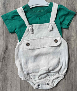 Боди+футболочка Ronix «Кармашек» зелёный, мальчик 9-12-18-24 месяцев