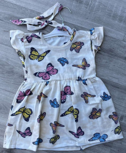 Сукня Mir Bebe "Метелики" бежева, дівчинка 2-3-4-5-6 років