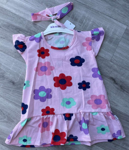 Платье Mir Bebe "Цветочки" розовое, девочка 2-3-4-5-6 лет