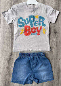Костюм Minitini Baby «Super Boy» сірий, хлопчик 1-2-3-4 роки
