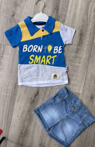 Костюм Ronix "Born be smart" синій, хлопчик 6-9-12-18 місяців
